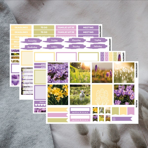 Spring planner sticker kit | Erin Condren | voor Mascha planner | 163 stickers  | weekly kit planning | decoration | En Nl Du | Lente spring
