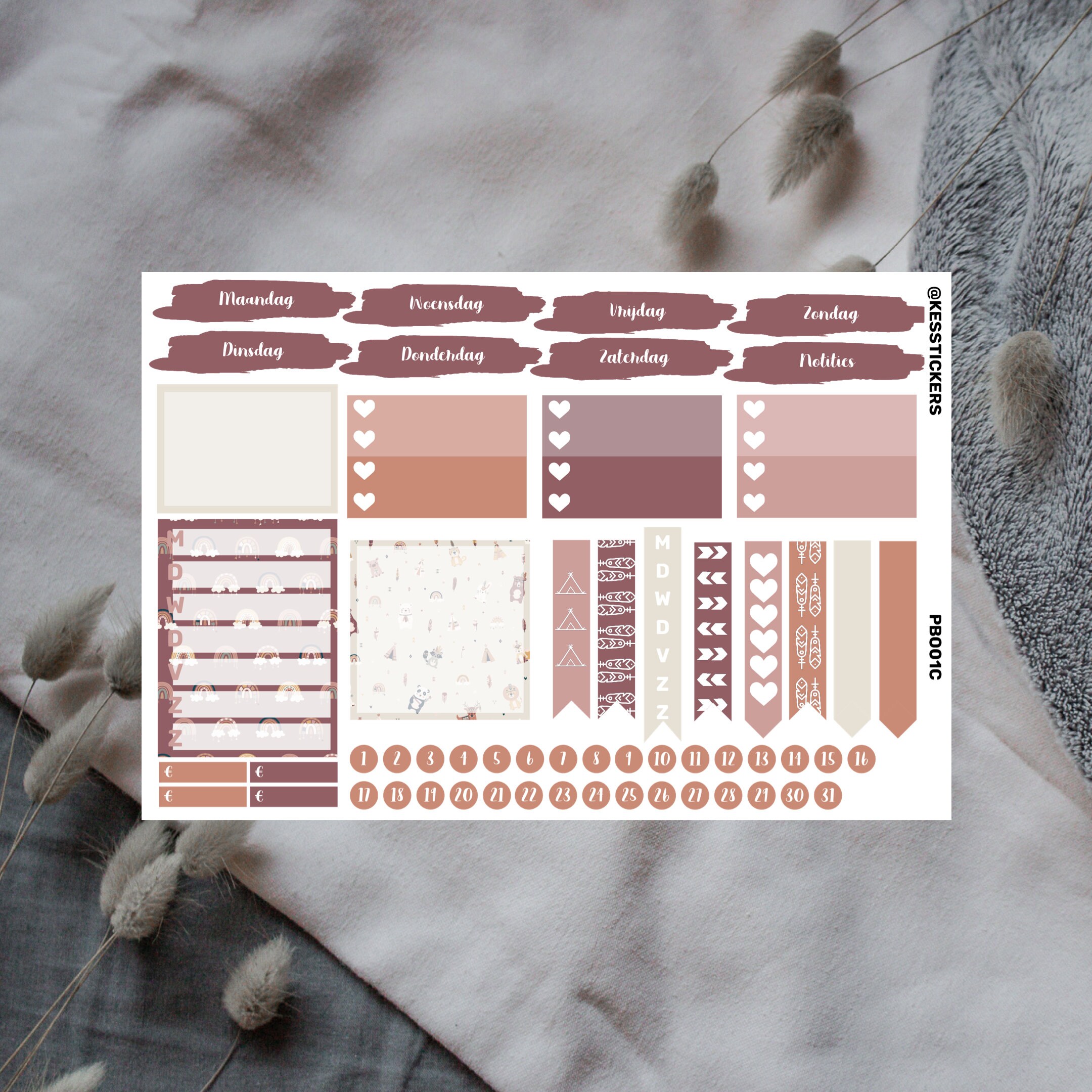 BOHO Planner Stickerkit | Erin Condren | Mascha Planner | 163 Stickers ...
