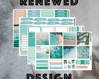 beach planner sticker kit | Erin Condren | Mascha planner | 163 stickers | weekly kit planning | decoration | En Nl| beach sea strand sand