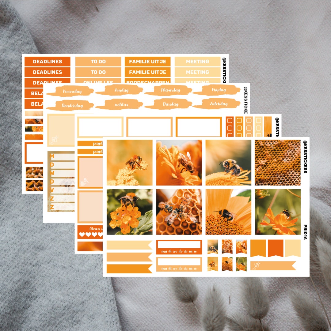 Bee Planner Sticker Kit | Erin Condren | Mascha Planner | 163 Stickers ...