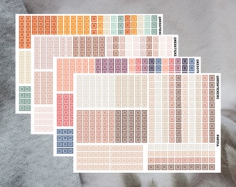 Check box planner stickers | Erin Condren | Mascha planner | 140 stickers | weekly kit planning | long/one check box decoration stickers