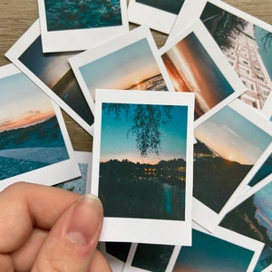 Naklejki wieczorne lato | naklejki biała ramka | naklejki wieczorne | 16 sztuk | Wakacyjne uczucie | zdjęcia z plaży | dekoracja fotoksiążki