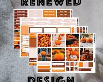 Pumpkin planner sticker kit | Erin Condren | Mascha planner | 163 stickers  | weekly kit planning | decoration | En Nl | autumn pumpkinspice