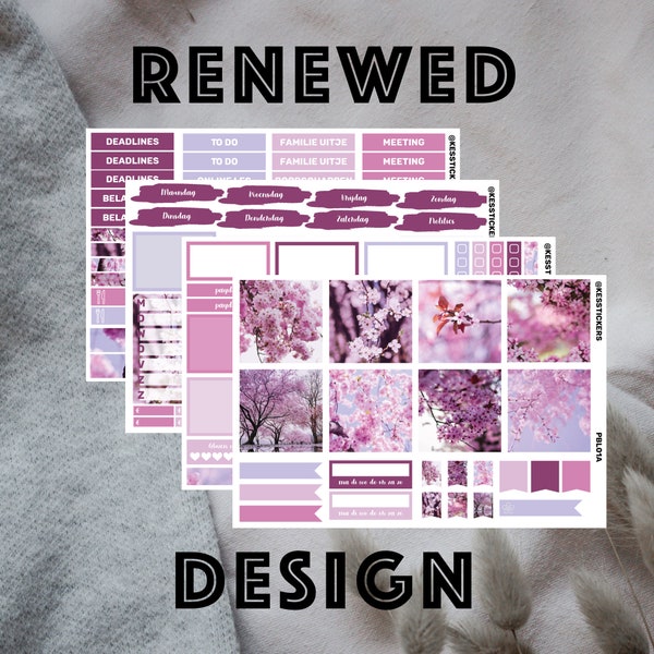 blossom planner stickerkit | Erin Condren | Mascha planner | 163 stickers | weekly kit planning | decoration | En Nl| blossom pink tree roze