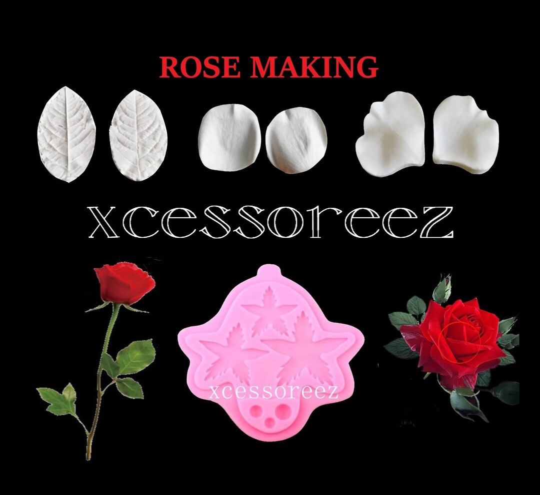 Food Grade Rose Leaf and Petal Veiner & Sepal W/hips Molds for