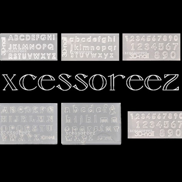 Miniature Silicone Letters & Numbers Mold Sets for Nail Art, Jewelry, Dollhouse Crafts, ect.