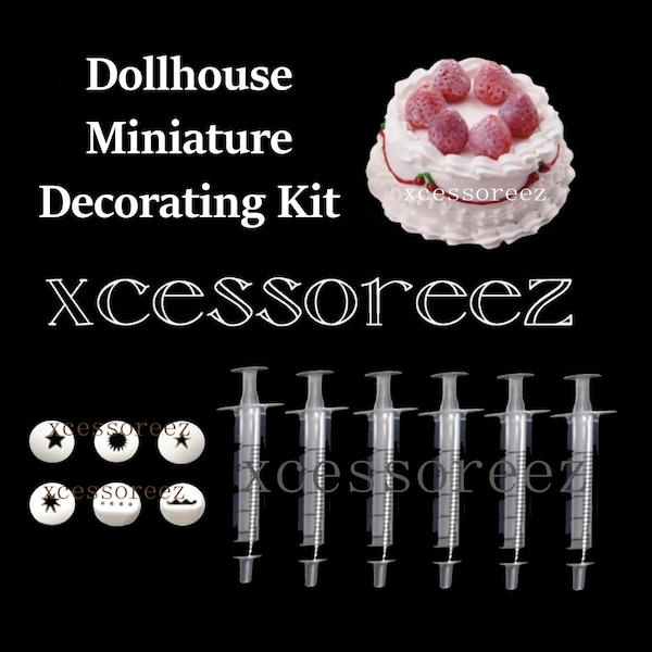 12pc Dollhouse Miniature Size Dessert Frosting Decorating Piping Kit for Cream & Whipped Clay's.