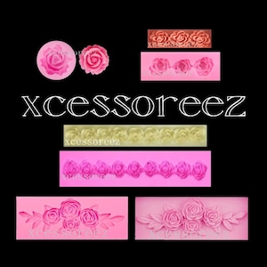 Food Grade Silicone ROSE Molds & Borders for Fondant, Gumpaste, Chocolate, Casting Crafts, ect.