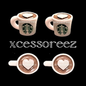 6pc- Colorful Novelty 3D Miniature Starbucks Coffee Cup Resin Drink Charms