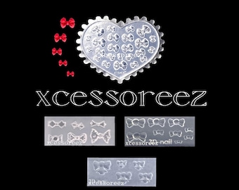Miniature Silicone Bow Molds for Scrapbooking, Jewelry, Nail Art, Dollhouse Crafts, ect.