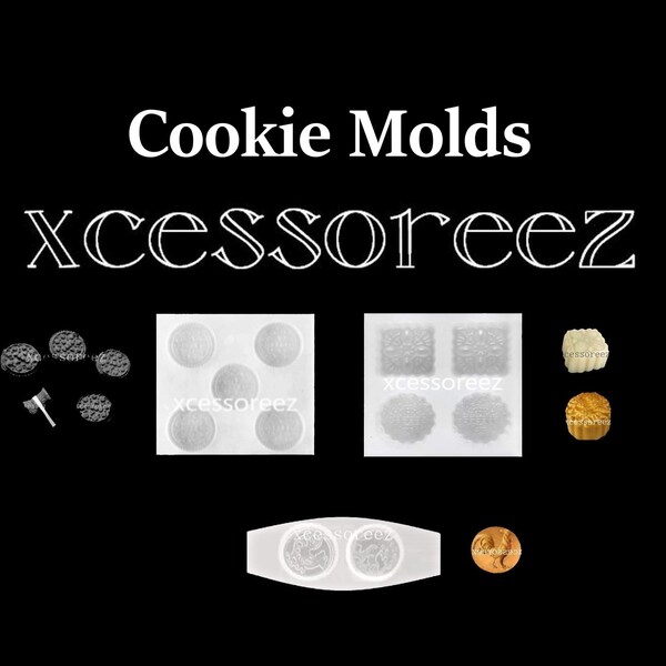 1:12th Dollhouse Miniature Silicone Cookie Molds for Resin, Clay, Casting Crafts, Jewelry, Nail Art, ect.