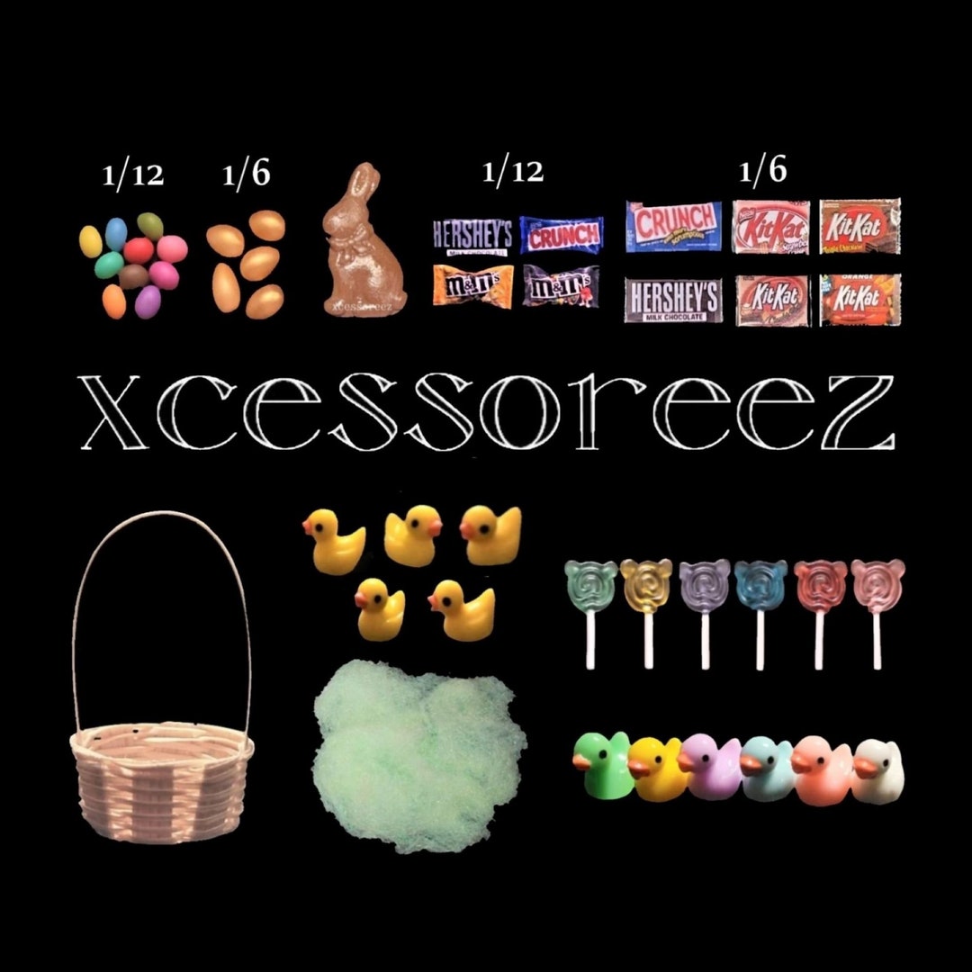 Dollhouse Miniature Easter Basket Accessories Eggs Chocolate Etsy