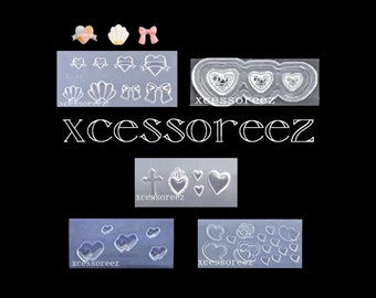 Miniature Silicone Heart Molds: Banner Hearts/Bows, Hearts a Fire, Flying Hearts, Solid Hearts, Nail Art, Jewelry, Dollhouse Crafts, ect.
