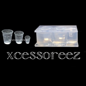 3D Dollhouse Miniature Silicone Drinking Glass Molds, Soda, Highball, Tumbler, Juice, ect.