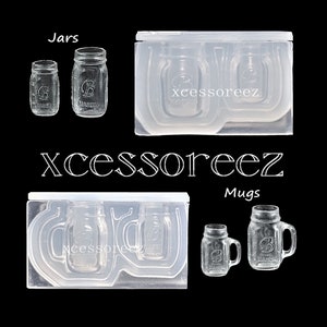 3D Dollhouse Miniature Silicone Ball Mason Jar and Mug Molds