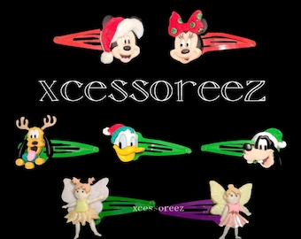 Kids Mini Glittered CARTOON Snap Hair Barrette Clip Sets.