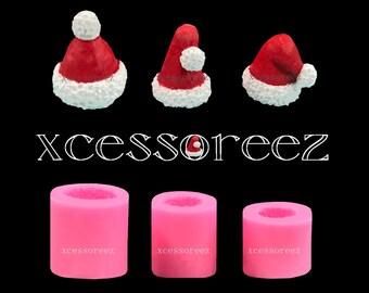 Food Grade Silicone SANTA HAT Molds for Chocolate, Gumpaste, Candles, Clay and Resin Ornaments, Cupcake Toppers, ect.