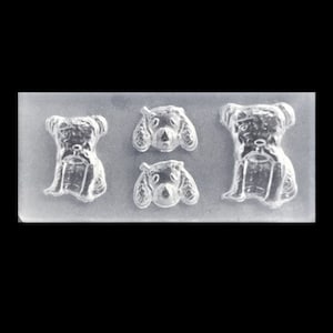 Puede incluir: Molde de silicona transparente con cuatro cavidades en forma de perro. El molde est&aacute; dise&ntilde;ado para crear peque&ntilde;as decoraciones con forma de perro.