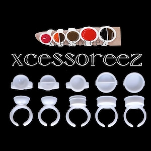 Adjustable Plastic Disposable Pigment Rings for Ink, Paint, Glue, Make Up, Mandala, Crafts, ect. Per style or assorted.