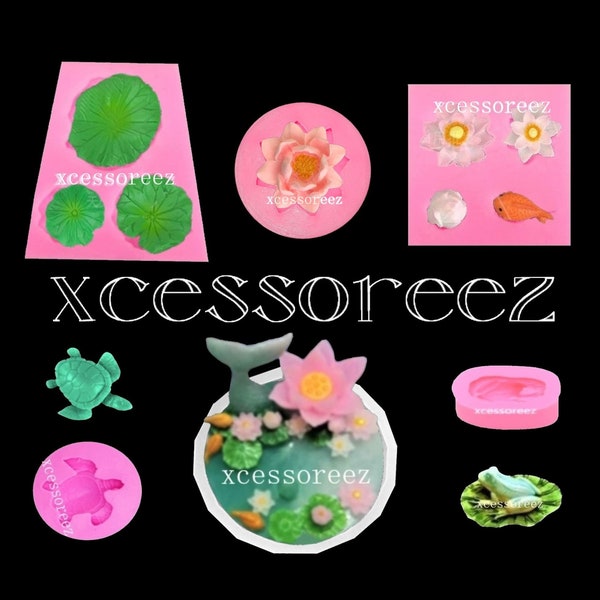 Food Grade 3pc Pond Set, Small Turtle & Frog Molds for Sugar or Casting Crafts, Clay, Resin, ect.