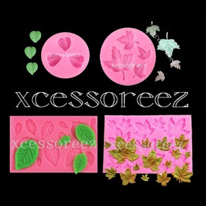 Food Grade Leaf Molds for Sugar and Casting Crafts, Fondant, Gum paste, Resin, Clay ect.