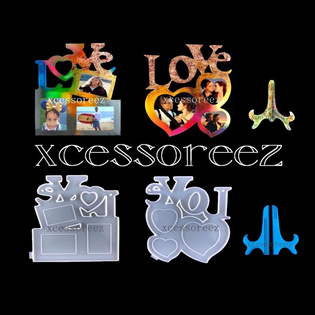 2 Styles of Love Picture Frames, Easel Stands, Silicone Molds for Resin