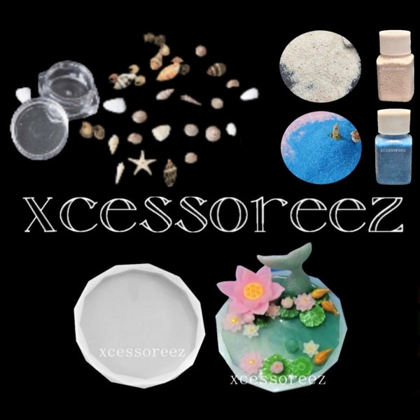 Silicone Diamond Edge Dishes & Fillers, Asst Micro Shells, Colored Sand for Casting Crafts, Resin, ect.