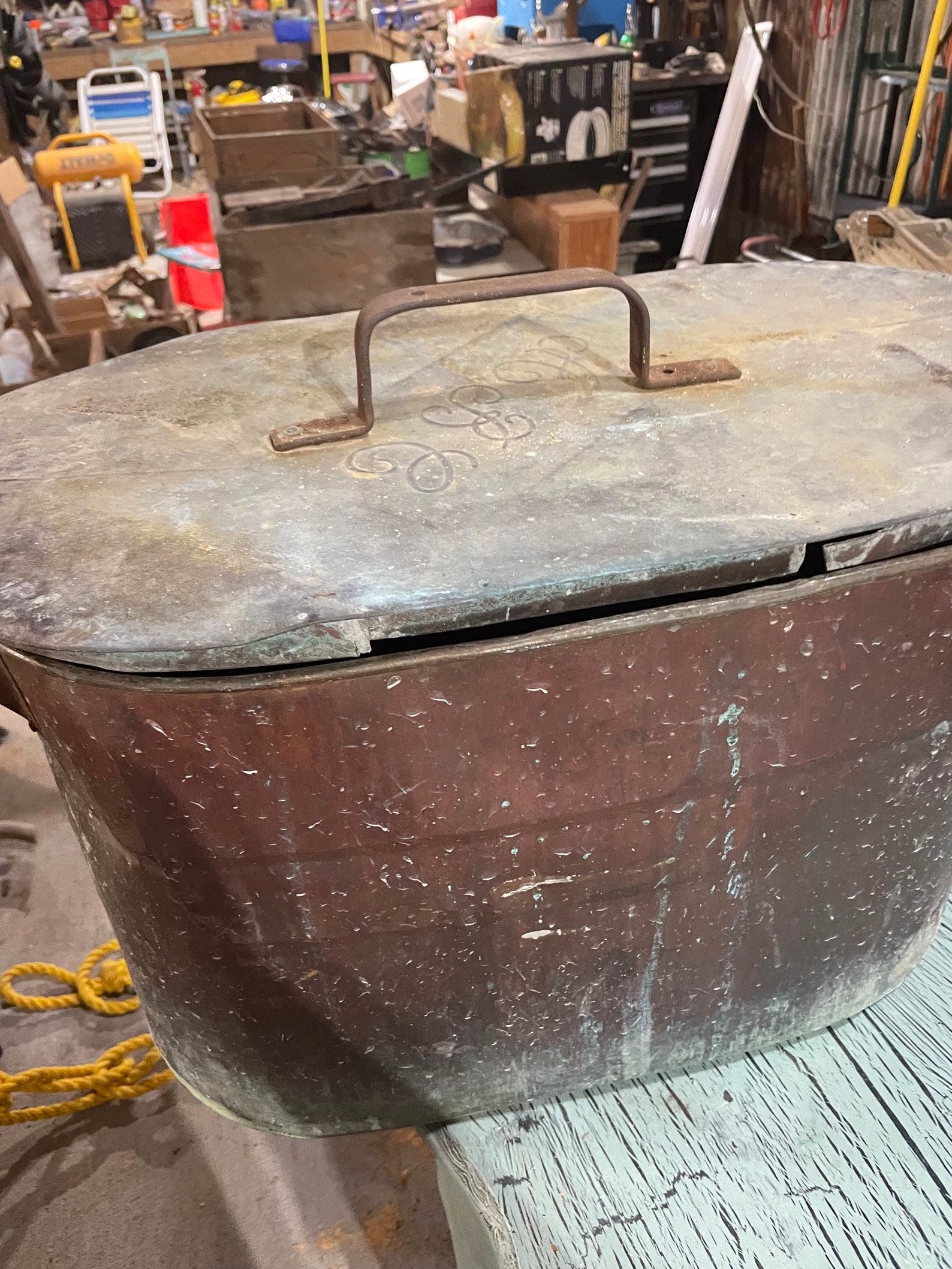 Vintage copper boiling pot with lid Etsy
