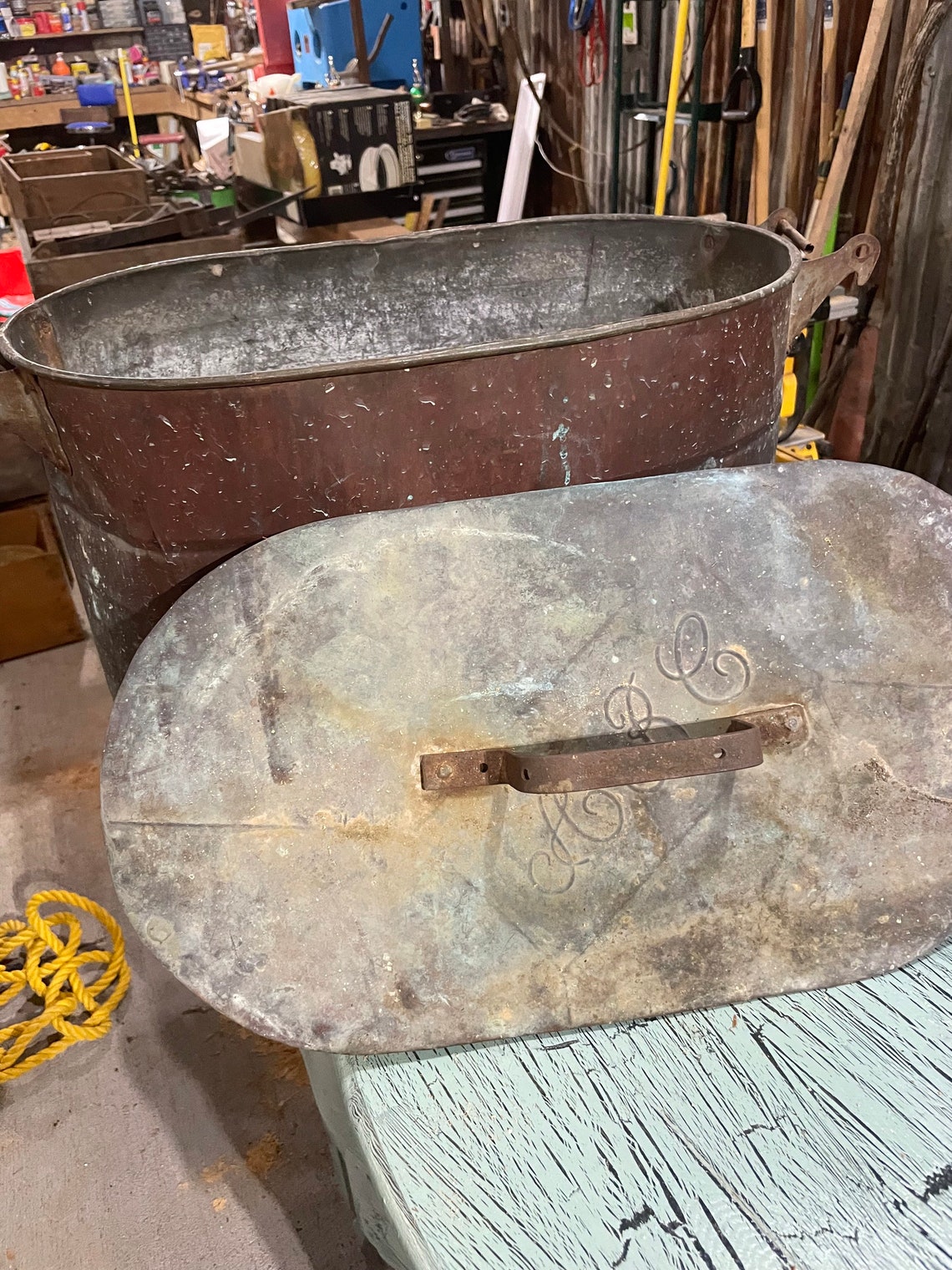Vintage copper boiling pot with lid Etsy