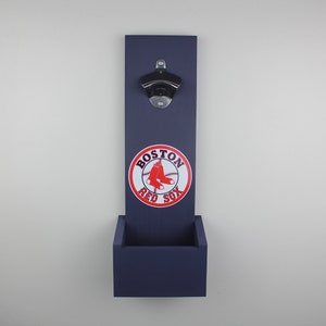 Boston Red Sox Hanging Bottle Opener, Wall Mounted Bottle Opener, Red Sox Gift, Man Cave