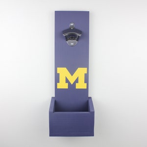 Michigan Wolverines Hanging Bottle Opener, Wall Mounted Bottle Opener, Wolverines Gift, Michigan Fan Gift, Man Cave, University of Michigan