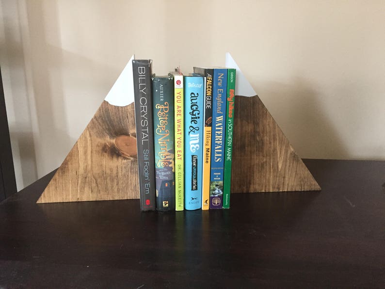 Large Set of Mountain Bookends, Wood Mountain Bookends / Wood Bookends / Mountain Decor / Snow Peak Bookends / Mountain Peak Bookends image 3