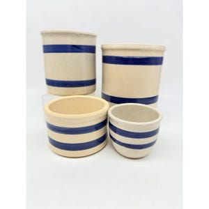 R.R.P Co Robinson Ransbottom Pottery Williamsburg Blue Line Set Stoneware SEE