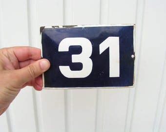Big Choice Vintage Porcelain Enamel Tin Sign Street House Numbers 1 to 87