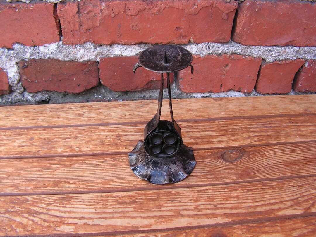 Black Antique Candlestick Iron Candlestick Wrought Candle Holder Iron