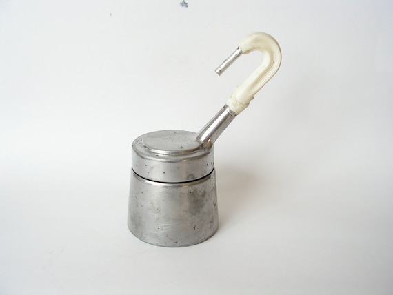 Vintage rare coffee maker Old tourist coffee maker Small aluminum camping coffee maker Espresso pot  coffee maker Rustic Kitchen decor