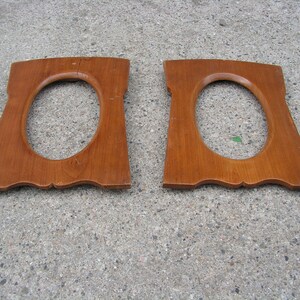 Antique wooden frames oval hole, Set of 2 Old brown frames photo, Vintage picture, Hand made unique frames, Antique photo