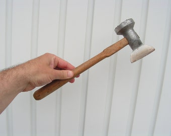 Vintage Fleischhammer Holzgriff, Küche Metall Hammerklingen Schneide, Tenderizer, Retro Küchenwerkzeug, Retro Lebensmittelverarbeitung, Sowjetische Küche
