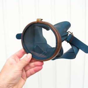 Blue Scuba Mask USSR, Vintage Rubber Diving Mask, Swimming Mask, Swimming Goggles, Rubber Mask, Mask Oval Glass, Diving accessories