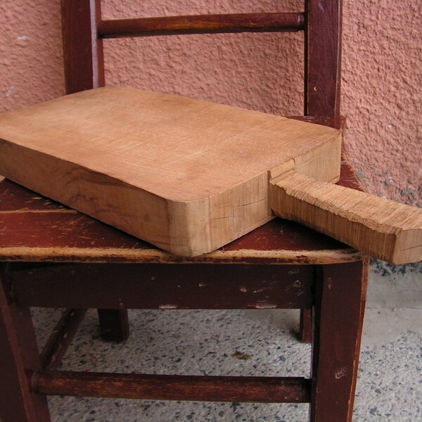 Wood Heavy Cutting Board with Handle Vintage Thick Cheese Board Primitive Chopping Block Bread Board Butchers Block Rustic Kitchen