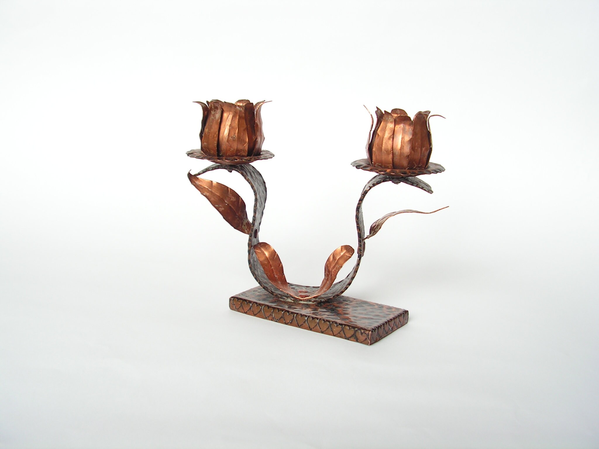 Wonderful candlestick Vintage copper candlestick Wrought candle holder Copper candleholder Double candlestick Handmade candleholder