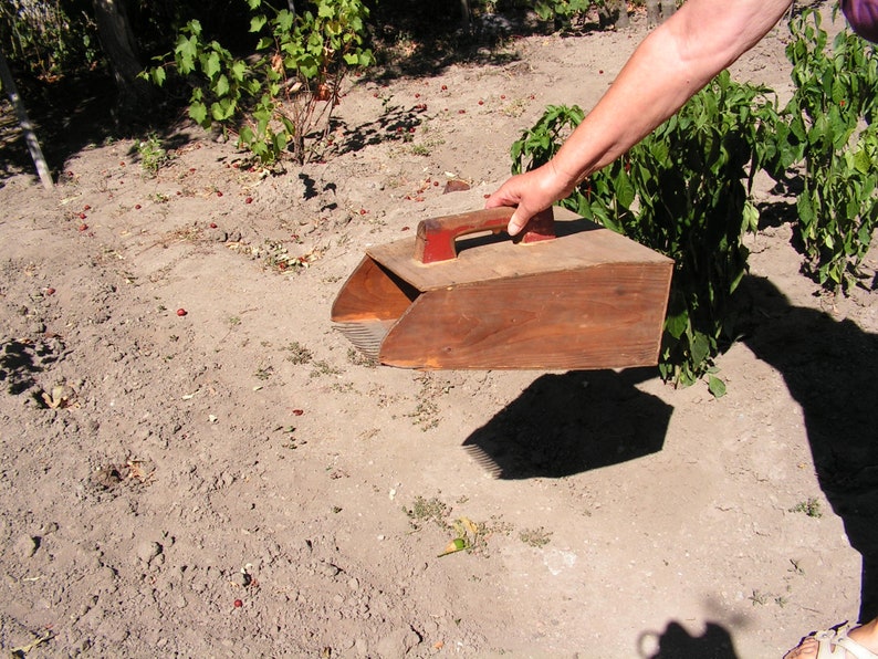 Antique Garden wooden tool Primitive picker Collect herbs Berry herbs scoop Large berry picker Big picker of herbs Wooden picker