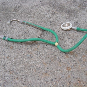 Vintage distressed Stethoscope Doctors Stethoscope with marking Medical Stethoscope Old Medical Equipment Phonendoscope Medical Instrument