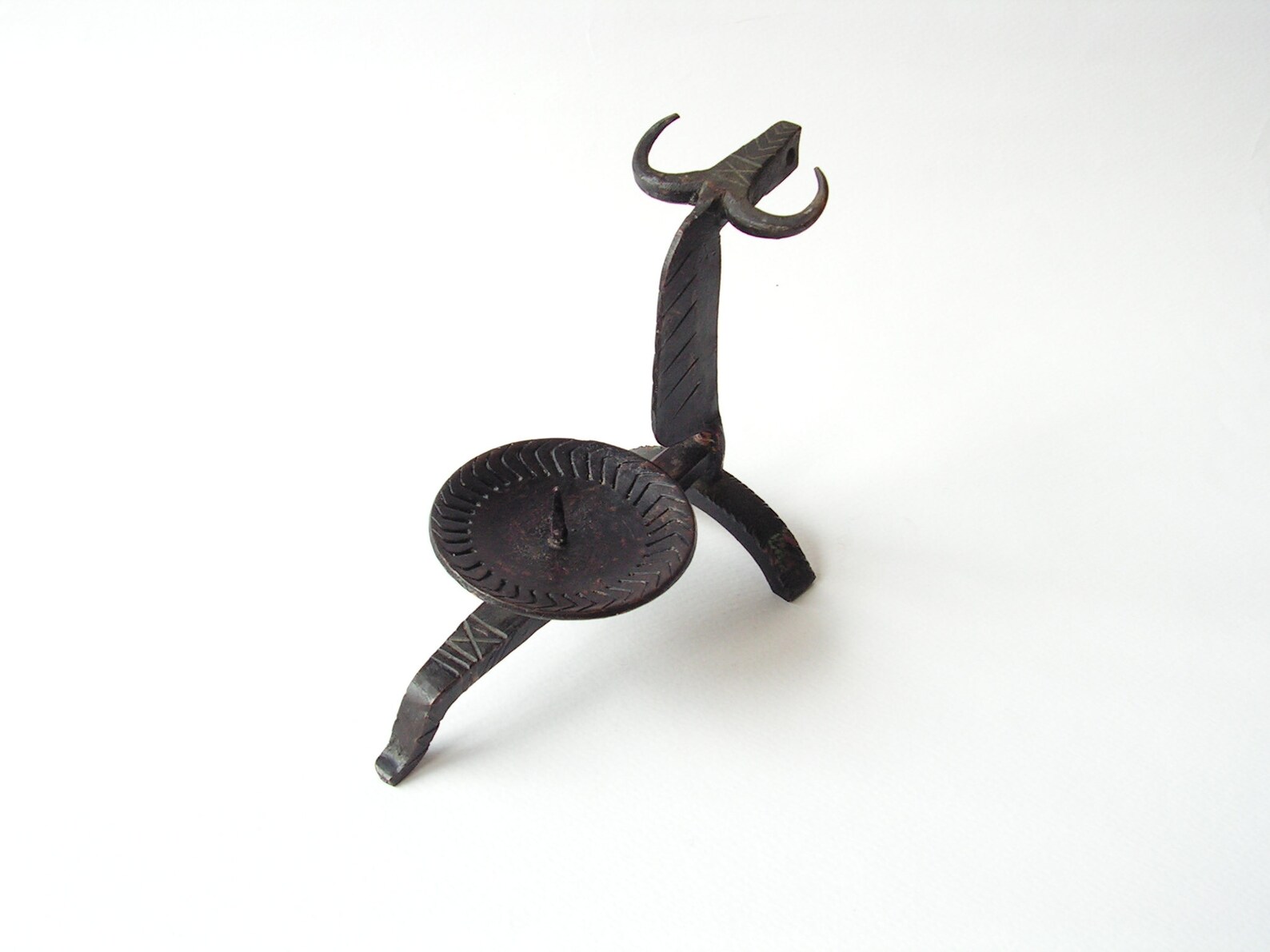 Vintage Candlestick Bull Iron Candlestick Wrought Candle Etsy UK