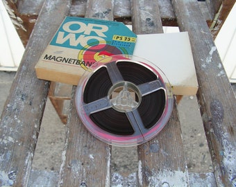 Cinta de grabación ORWO Magnetophone vintage, cinta de música alemana, década de 1970.