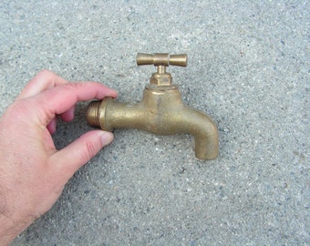 Vintage Brass Water Tap, Solid Water Faucet, Old Brass Spigot, Water Spigot, Massive Spigot, Brass water faucet, Industrial decor