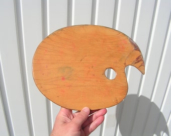 Artist palette, Oil painting board, Wooden painter's palette, Art painting supply, Vintage wood palette, Art supplies, Painter tools