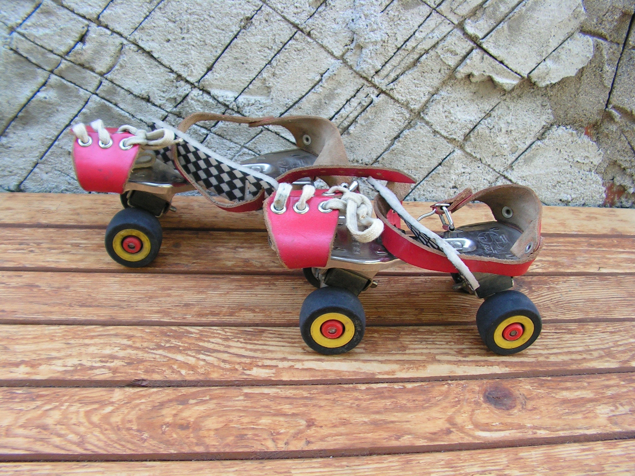 Vintage Adjustable Roller Skates Red Skates Childrens Roller Etsy