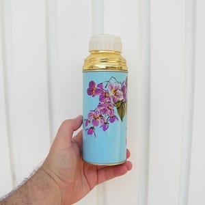 Small flowers thermos Vintage blue vacuum flask Aluminum chinese thermos Vacuum Bottle Travel thermos Camping coffee flask