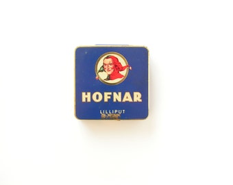 Vintage tin box HOFNAR Metal box for tobacco Holand tin box Collectible medical metal box cigarettes Retro metal box